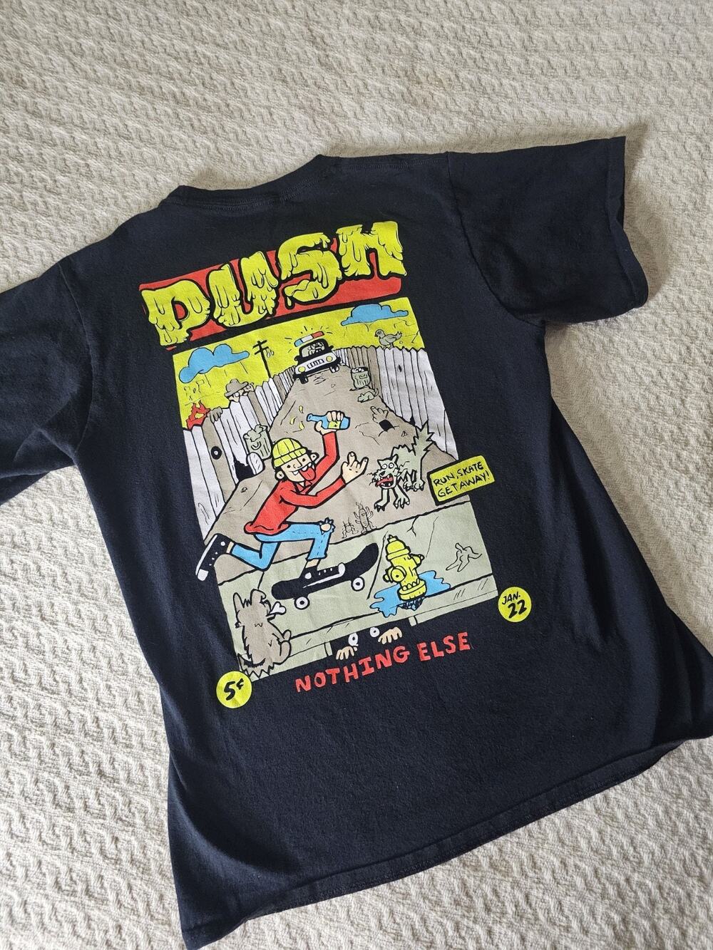 Empyre Push Nothing Else T-Shirt Black Crewneck Short Sleeve Graphic Tee Sz Med